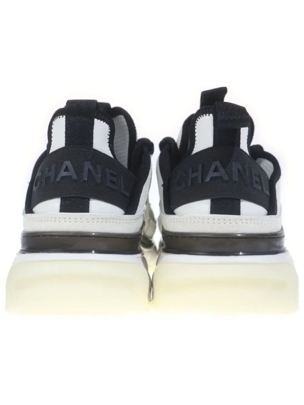 Chanel CC Logo Wade Low Cut Sneakers White Black